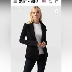 BNWT Saint and Sophia Cotton Biker Jacket in black, size 2